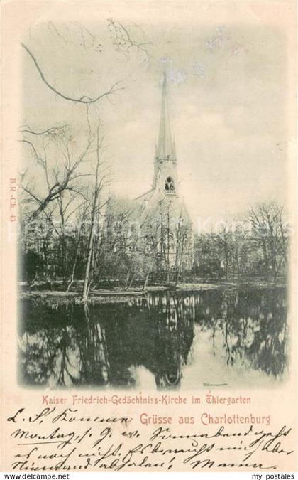 Tiergarten Berlin Kaiser-Friedrich-Gedaechtniskirche im Tiergarten in Charlotten