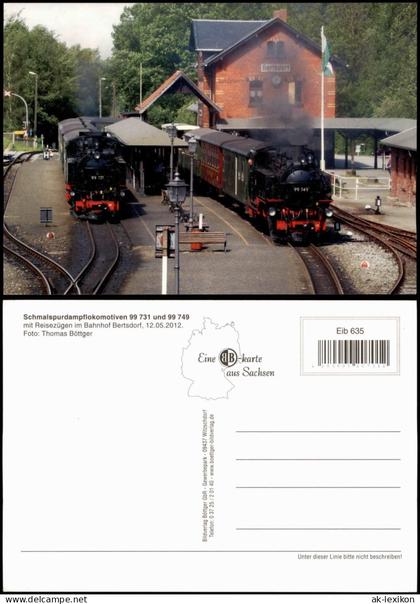 Dampflokomotive Schmalspurdampflokomotiven Reisezügen im Bahnhof Bertsdorf 2012