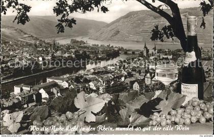 Bingen Rhein Ortsansicht mit Binger Brueck