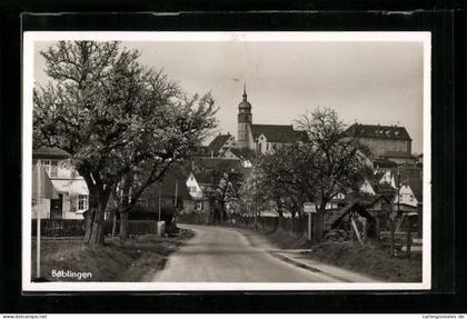 AK Böblingen, Strassenpartie mit Kirche