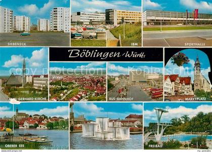 Boeblingen Wohnsiedlung Siebeneck IBM Industrie Sporthalle Kirche Marktplatz Obe