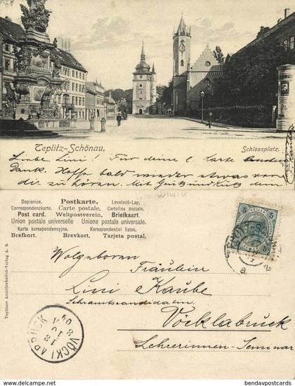TEPLITZ-SCHÖNAU TEPLICE, Schlossplatz (1904) Tschechien AK