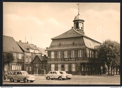 AK Boizenburg /Elbe, Rathaus mit Strassenpartie