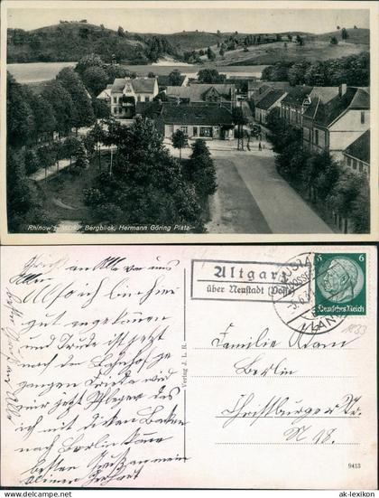 Ansichtskarte Rhinow Dorfplatz - ehm. Hermann Göring Platz 1934