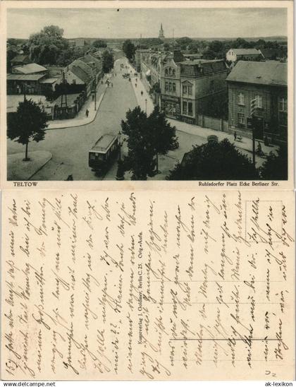 Ansichtskarte Teltow Ruhlsdorferplatz Ecke Berliner Straße 1924
