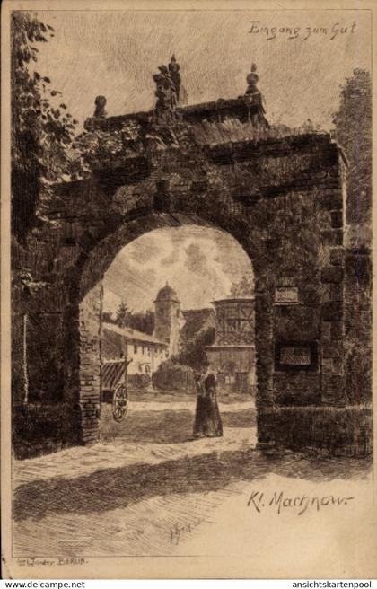 Artiste CPA Kleinmachnow in Brandenburg, Eingang zum Gut