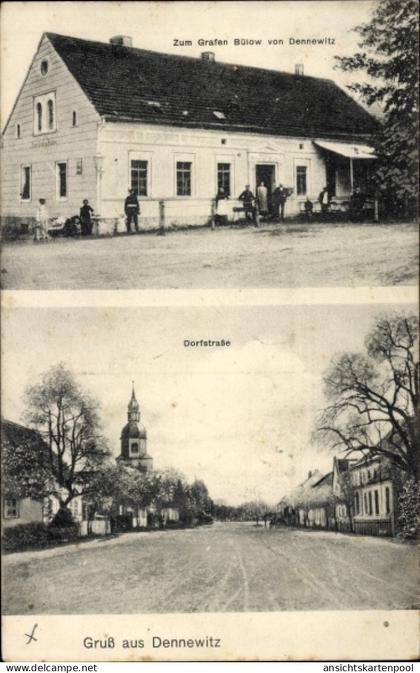 CPA Dennewitz Niedergörsdorf in Brandenburg, Gasthaus zum Grafen Bülow, Dorfstraße