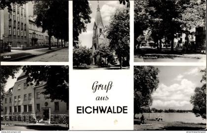 CPA Eichwalde in Brandenburg, Schule, Kirche, Rathaus, Bahnhofstraße