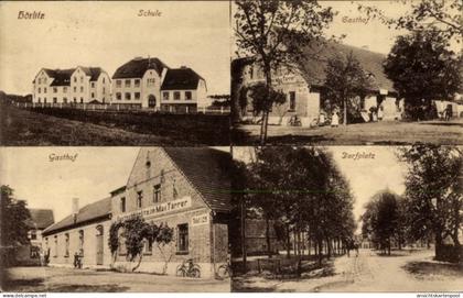 CPA Hörlitz Schipkau in der Niederlausitz, Schule, Gasthof Max Tarrer, Dorfplatz