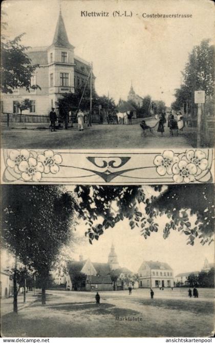 CPA Klettwitz Schipkau in der Niederlausitz, Costebrauerstraße, Marktplatz