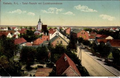 CPA Klettwitz Schipkau in der Niederlausitz, Gesamtansicht, Costebrauer Straße