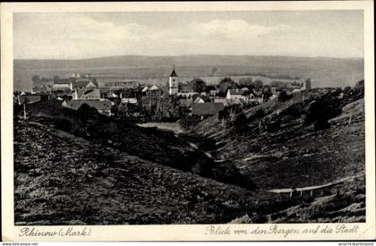 CPA Rhinow Havelland, Blick von den Bergen auf die Stadt