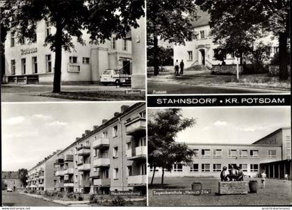 CPA Stahnsdorf in Brandenburg, Rathaus, Postamt, Neubausiedlung, Tagesoberschule Heinrich Zille