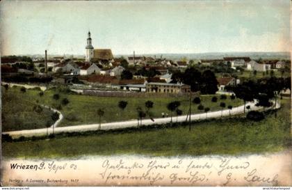 CPA Wriezen im Oderbruch, Landschaftsaufnahme, Kirche, Häuser,