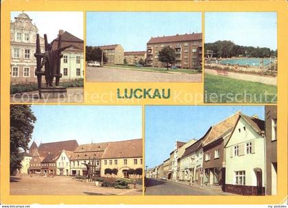 Luckau Niederlausitz Karl Liebknecht Denkmal Neubauten Freibad Markt Hauptstrass