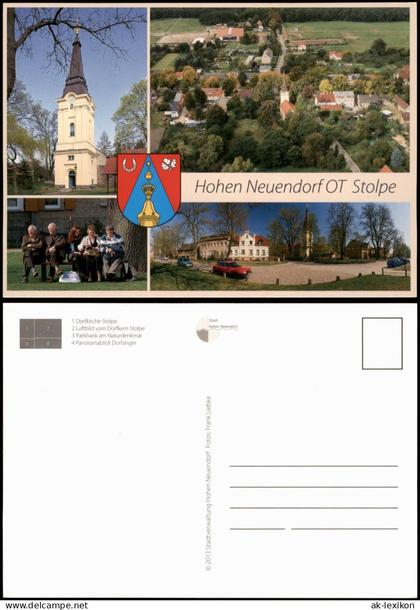 Stolpe (Nordbahn)-Hohen Neuendorf MB Stolpe mit Dorfkirche und Luftaufnahme 2013