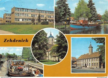 Zehdenick Hafen Schleuse Kirche Rathaus gl1980 #168.348