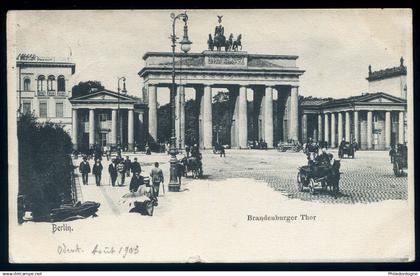 CPA - (Allemagne) Berlin Brandenburger Thor (obl 1903)