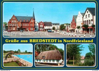Bredstedt Ortsansicht Schwimmbad Friesenhaus Teich