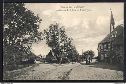AK Schiffdorf, Gasthof in der Heerstrasse, Bederkesa u. Bremervörde