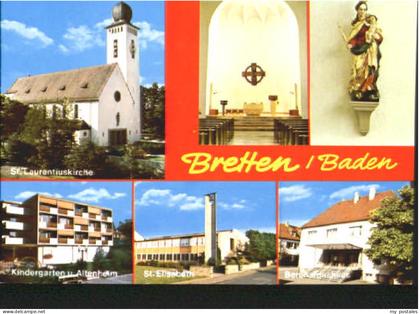 Bretten Baden Bretten Kirche Kindergarten Altenheim  o 1980