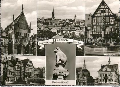 Bretten Baden Marktbrunnen u.Rathaus