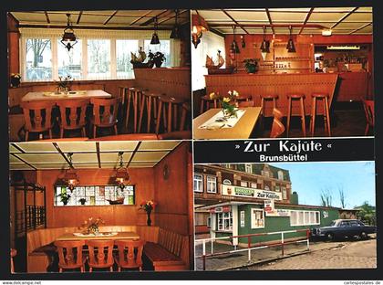 AK Brunsbüttel, Gasthaus Zur Kajüte in vier Ansichten