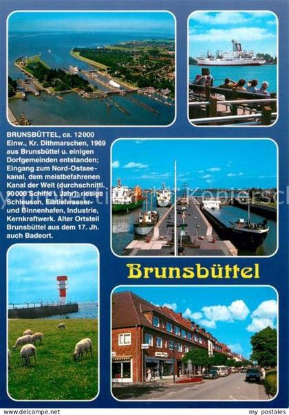 Brunsbuettel Fliegeraufnahme Leuchtturm Hafen Stadtansicht Chronik