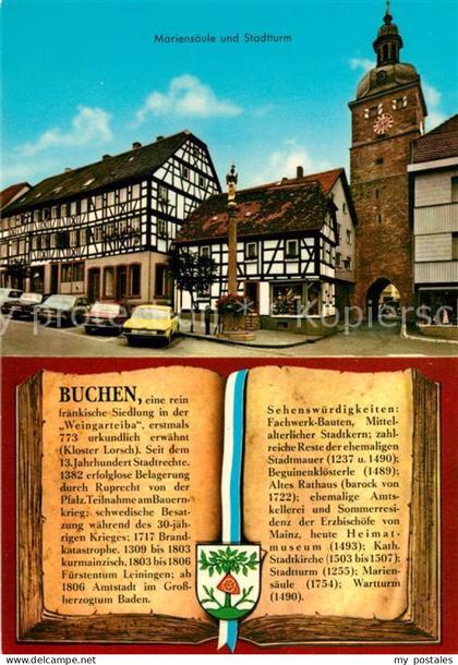 Buchen Odenwald Mariensaeule Stadtturm