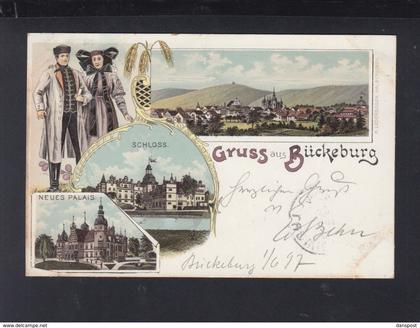Dt. Reich Litho-AK Gruß aus Bückeburg 1897