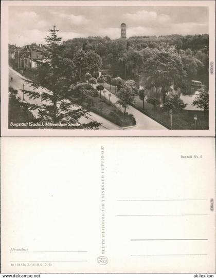Ansichtskarte Burgstädt Mittweidaer Straße 1951