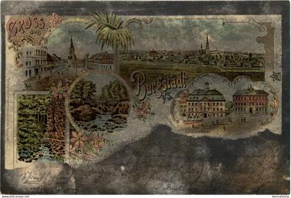 Gruss aus Burgstädt - Litho