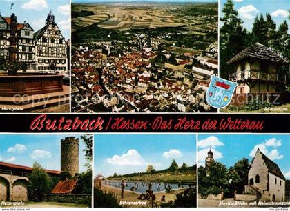 Butzbach Marktplatz Roemerturm Hexenplatz Schrenzerbad Markuskirche
