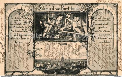 Buxtehude Schmied von Buxtehude Poesie Stadtpanorama