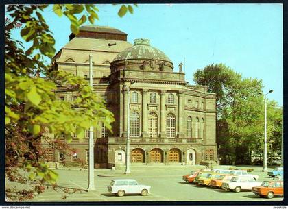 B5323 - Karl Marx Stadt - Chemnitz - Opernhaus Theater Parkplatz Auto - Frenzel