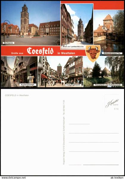 Coesfeld Mehrbild Fußgängerzone Walkenbrücken-Tor Pulverturm  Schützenwall 1990
