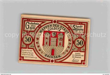 Colditz Wappen der Stadt 50 Pfennig