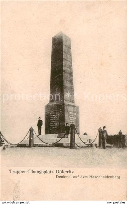 Doeberitz Truppenuebungsplatz Denkmal auf dem Hasenheidenberg Feldpost