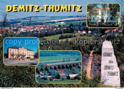 Demitz-Thumitz Teilansicht Marktplatz mit Schule Steinmetzschule Viadukt Granits