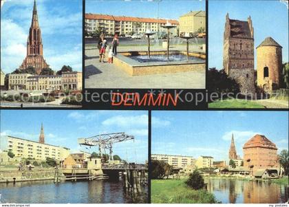 Demmin Mecklenburg Vorpommern Markt Bartholomaeuskirche Springbrunnen Luisentor