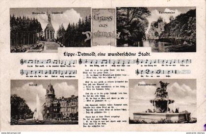 Detmold, Lippe-Detmold, Lied-AK, Feldpost 1916