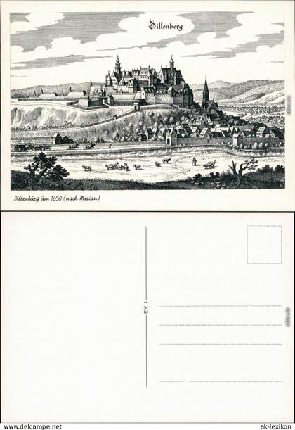 Ansichtskarte Dillenburg Künstlerkarte: Dillenburg um 1650 (nach Merian) 1980