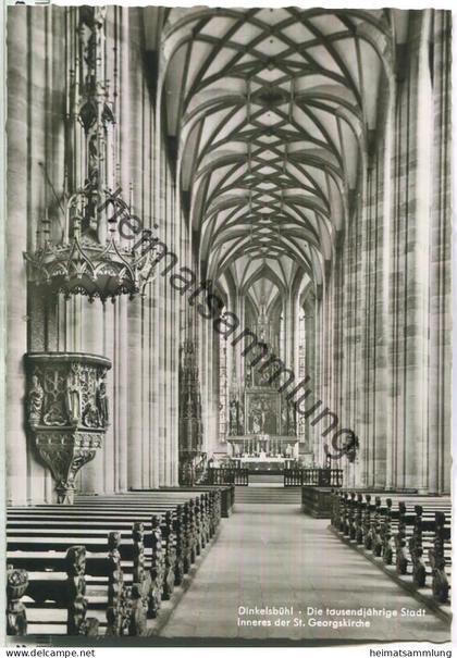 Dinkelsbühl - Inneres der St. Georgskirche - Foto-Ansichtskarte - Verlag Robert Schmidt Dinkelsbühl