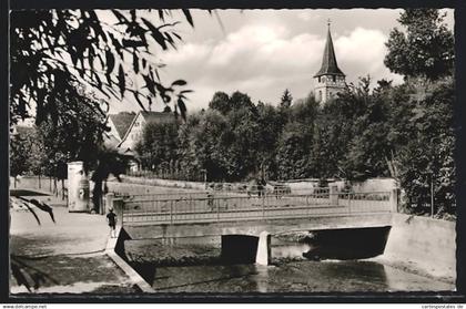 AK Ditzingen, Glemspartie mit Brücke
