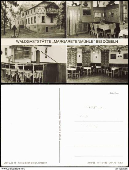 Döbeln DDR Mehrbild-AK WALDGASTSTÄTTE MARGARETENMÜHLE BEI DÖBELN 1985