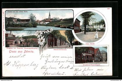 AK Dömitz, Eingang zur Festung Reutergefängnis, Alter Markt, Friedrich-Franzstrasse