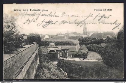 AK Dömitz /Elbe, Festung mit Stadt