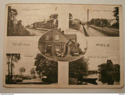 Polz b. Dömitz , ca. 1920 , Eisenbahn , Bahnhof , Mecklenburg AK , Ansichtskarte