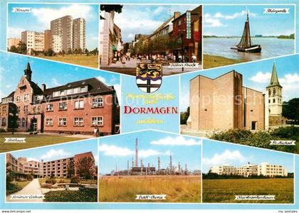 Dormagen Horrem Siedlung Hochhaeuser Koelner Strasse Rheinpartie Rathaus Kirche