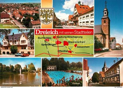 Dreieich Siedlung Hirschsprung Rathaus Sprendlingen Dreieichenhain Freibad Otten